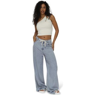 Belle & Bloom Set On You Wide Leg Pant in Stonewash Blue at Nordstrom, Size Medium Au