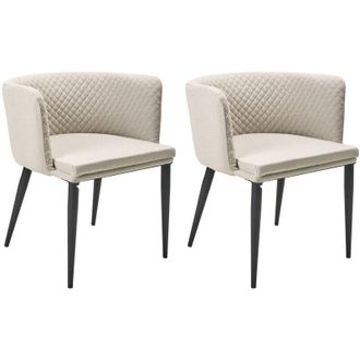 Beliani Beliani - Set di 2 poltrone moderne per esterni e interni Tessuto Struttura nera Beige Limasson