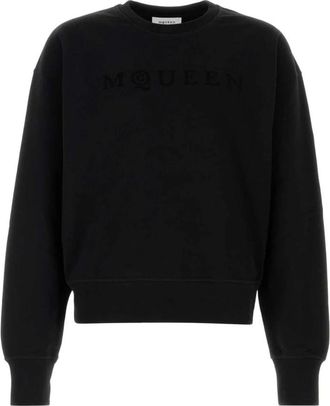 Alexander McQueen Embossed Logo Crewneck Sweatshirt - Heren - Sweatshirts - Zwart - XL - Hoodies & sweatvesten