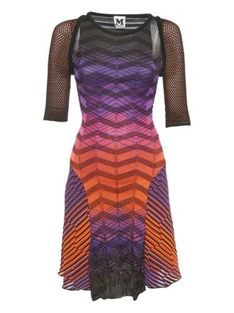 Missoni chevron-knit mini dress - Purple