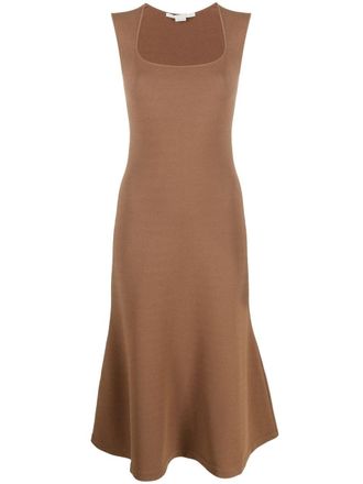 Stella McCartney Abito smanicato svasato - Marrone