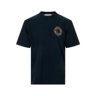 Stone Island T-Shirts, male, Blue, Size: S Cotton Jersey T-shirt