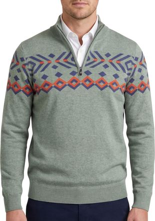 N-Z-A- NEW ZEALAND AUCKLAND katoenen NZA trui geprint half zip groen