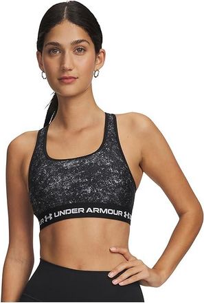 Under Armour Cross-Back Mid Print Womens Lingerie Ultimate Black/White : XS (US 0-2), Polyester/Elastane