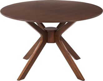 Beliani Beliani - Mesa De Comedor Redonda Dise&ntilde;o Retro &Oslash;120 Cm Comedor Sala De Estar Caoba Oscura Tymis