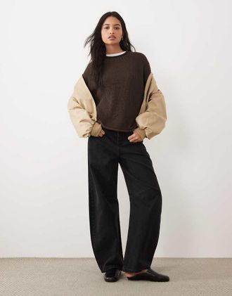Abercrombie & Fitch maglione morbido lavorato a maglia marrone