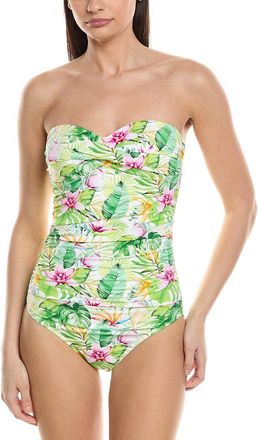Nicole Miller Twist Front Ruched One-Piece
