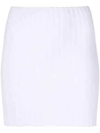 Cotton Citizen Ribgebreide mini-rok - Wit
