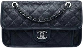 Chanel Pre-owned French Riviera Flap - Dames - Vintage Schoudertas - Blauw - ONE Size - Leer - Vintage
