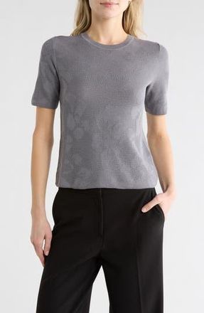 Rag & Bone Pam Short Sleeve Cotton Jacquard Sweater in Steel at Nordstrom Rack, Size X-Small