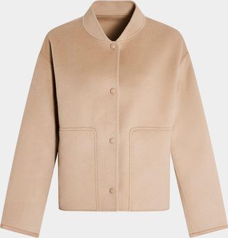 Yves Salomon Double-Face Cashmere Varsity Jacket