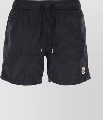 Moncler elastic waistband nylon swim shorts