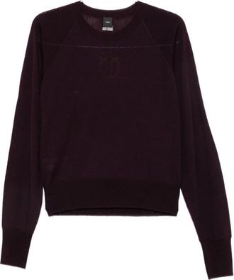 Pinko Love Birds Knit - Dames - Ronde hals truien - Paars - S - Truien & Vesten