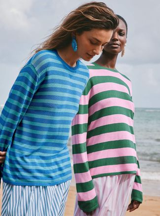 Contemporaine Womens Striped loose-fit sweater