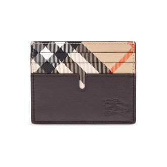 Burberry Wallets & Cardholders, male, Brown, Size: ONE SIZE Tall Pop Check Card Case