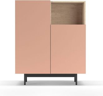 HERDASA Mueble Aparador En Melamina, Colecci&oacute;n Printed (602-1), Con 2 Puertas, En Roble Y Maquillaje