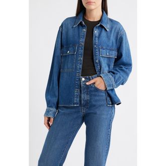 Frame Denim High Low Denim Shirt in Wander at Nordstrom Rack, Size X-Large
