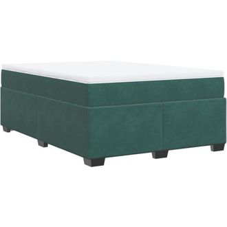 vidaXL Cama Box Spring Con Colch&oacute;n Terciopelo Verde Oscuro 160x200 Cm Vidaxl