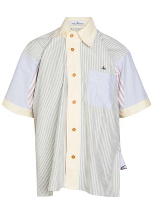 Vivienne Westwood Logo-embroidered Asymmetric Striped Cotton Shirt - Stripe - XL