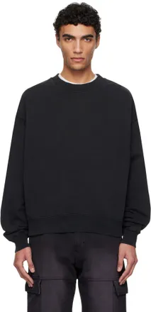 スウェット・トレーナー MAISON MARGIELA FADED BLACK SWEATSHIRT WITH PRINTED LOGO Maison Margiela Faded Sweatshirt With Printed Logo in Black