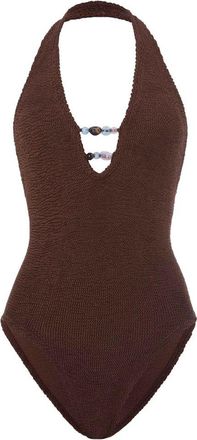 Hunza G Adriana Beaded Swim Metallic Crinkle