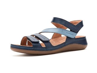 Clarks Cecily Mix Womens Sandals Blue Combi Leather : 6.5 B - Medium