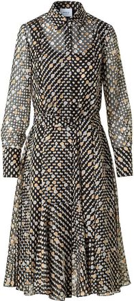 Akris Womens Midi Polka Dot Devore Dress In Black Multi