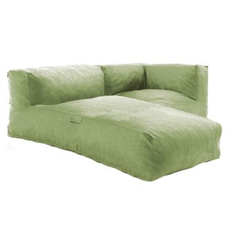 Oviala Mueble de jard&iacute;n modular 1 sill&oacute;n rinconera y 1 chaise verde cactus