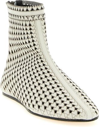 Isabel Marant Womens Beige Calfskin Ankle Boots