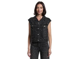 Levi's Shrunken 90s Vest Womens Coat Dazzle Me Smoke Vest : LG, Cotton/Linen