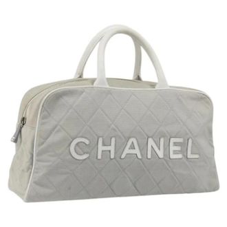 Chanel Pre-owned Boston Bag - Dames - Pre-owned - Grijs - Maat: ONE Size Leer
