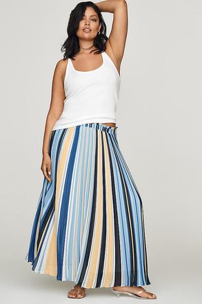 Maeve Sheer Pleated Maxi Skirt