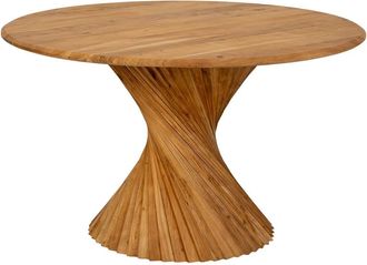 Wanderlust Deco Mesa De Comedor De Madera Marr&oacute;n Claro 130x130x75h Cm