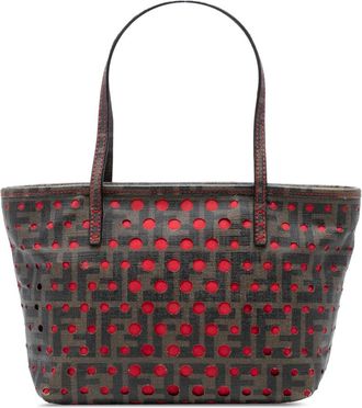 Fendi 2010-2025 kleine geperforeerde Zucca Spalmati Roll shopper - Bruin