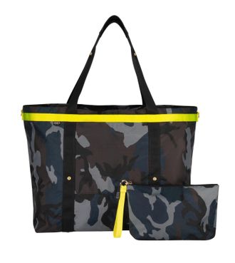 Andi Womens Signature Xl Tote Bag In Ink Camo Pop Yellow