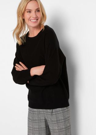 Bonprix Strickpullover BONPRIX Pullover mit Fledermaus&auml;rmeln, Damen, Gr. 36/38 (S), schwarz, Obermaterial: 70% Baumwolle, 30% Polyamid, figurumspielend, Pullo