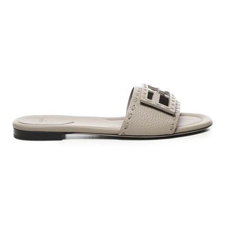 Fendi Baguette Slide - female - Fendi - Sliders - Beige - 4 UK - Shoes