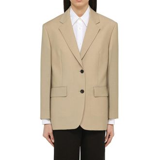 Prada Womens Beige Mohair Blazer Clothing