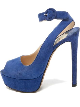 Prada 70mm platform buckle sandals - Blue