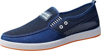 Generic All Season Mens Fashion Casual Footwear Lightweight Breathable Mesh Slip On with Non Slip Sole for Daily Comfort (Blue, 8)