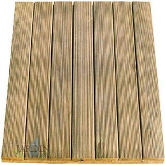 No Brand No Brand - Baldosa Madera Recta 100x100 Cm 36mm, Pavimento Exterior, Jard&iacute;n, Terraza, Decoraci&oacute;n