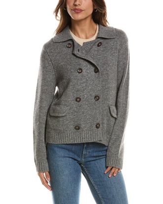 Fort&eacute; Cashmere Double Breasted Wool & Cashmere-Blend Cardigan
