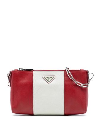 Prada 2000-2013 Bicolor Saffiano Lux crossbody bag - Rosso