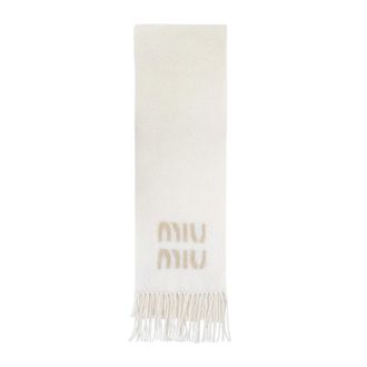 Miu Miu Bufanda de Lana y Mohair - Accessories - Mujer - Blanco - ONE SIZE