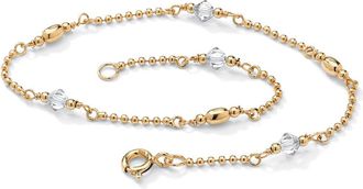 Palm Beach Jewelry Birthstone Gold-Plated Sterling Silver Ankle Bracelet
