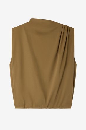 SOEUR &Auml;rmelloses Top mit drapiertem Stehkragen Idris