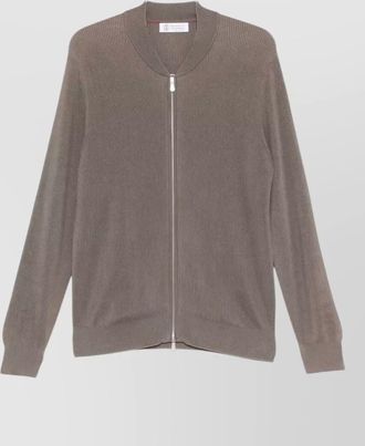 Brunello Cucinelli zip front knit cardigan long sleeves