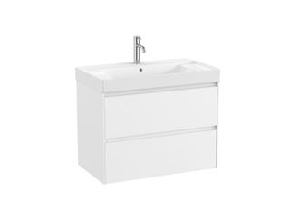 Roca Mueble Lavabo Centrado Blanco 800x460 Ona Standard 2 Cajones Led Blanco Mate