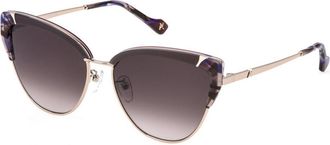 Yalea SYA157 ESTHER 0A39 Womens Sunglasses Gold Size 57