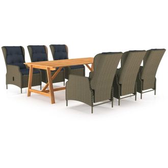 vidaXL Cena De 7 Pc Set Para Brown Garden